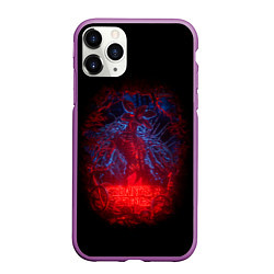 Чехол iPhone 11 Pro матовый Stranger Things - monster, цвет: 3D-фиолетовый