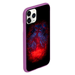 Чехол iPhone 11 Pro матовый Stranger Things - monster, цвет: 3D-фиолетовый — фото 2