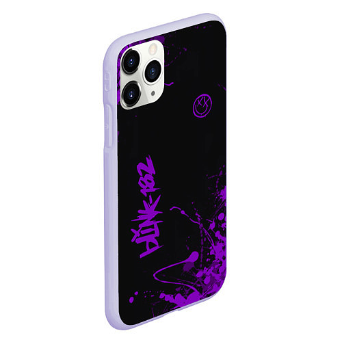 Чехол iPhone 11 Pro матовый Blink 182 фиолетовые брызги / 3D-Светло-сиреневый – фото 2