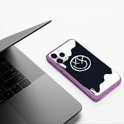 Чехол iPhone 11 Pro матовый Blink 182 потеки, цвет: 3D-фиолетовый — фото 2