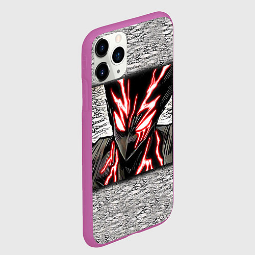 Чехол iPhone 11 Pro матовый Garou Rage Mode / 3D-Фиолетовый – фото 2