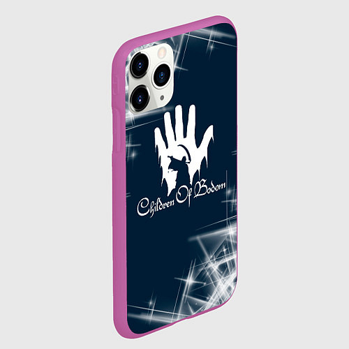 Чехол iPhone 11 Pro матовый Children of Bodom абстракция / 3D-Фиолетовый – фото 2