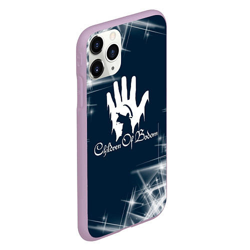 Чехол iPhone 11 Pro матовый Children of Bodom абстракция / 3D-Сиреневый – фото 2