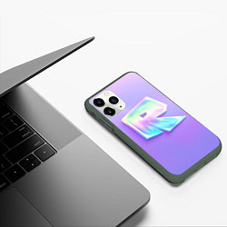 Чехол iPhone 11 Pro матовый Roblox gradient, цвет: 3D-темно-зеленый — фото 2