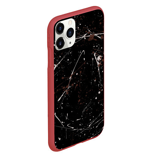 Чехол iPhone 11 Pro матовый Малярные пятна / 3D-Красный – фото 2