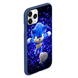 Чехол iPhone 11 Pro матовый Sonic sequins, цвет: 3D-тёмно-синий — фото 2