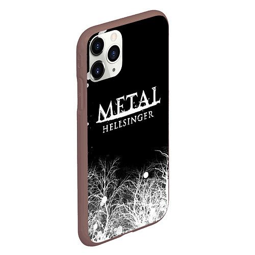 Чехол iPhone 11 Pro матовый Метал хэллрайсингер арт / 3D-Коричневый – фото 2