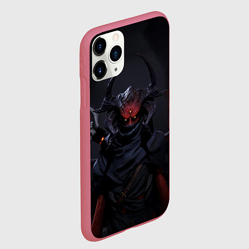 Чехол iPhone 11 Pro матовый Metall hellsinger art / 3D-Малиновый – фото 2