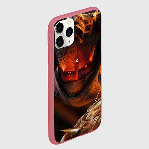 Чехол iPhone 11 Pro матовый Metal Hellsinger арт / 3D-Малиновый – фото 2