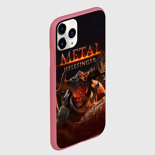 Чехол iPhone 11 Pro матовый Полудемон Metal Hellsinger / 3D-Малиновый – фото 2