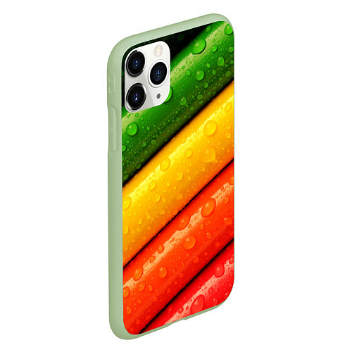 Чехол iPhone 11 Pro матовый Мокрые карандаши / 3D-Салатовый – фото 2