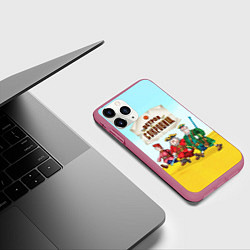 Чехол iPhone 11 Pro матовый Остров сокровищ - персонажи, цвет: 3D-малиновый — фото 2