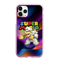 Чехол iPhone 11 Pro матовый Super Mario - Bowser - Nintendo, цвет: 3D-розовый