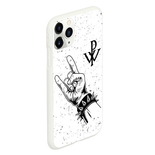 Чехол iPhone 11 Pro матовый Powerwolf и рок символ / 3D-Белый – фото 2