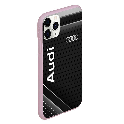 Чехол iPhone 11 Pro матовый Audi карбон / 3D-Розовый – фото 2