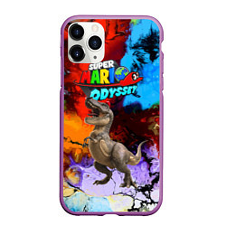 Чехол iPhone 11 Pro матовый Super Mario Odyssey - Dinosaur - Nintendo, цвет: 3D-фиолетовый