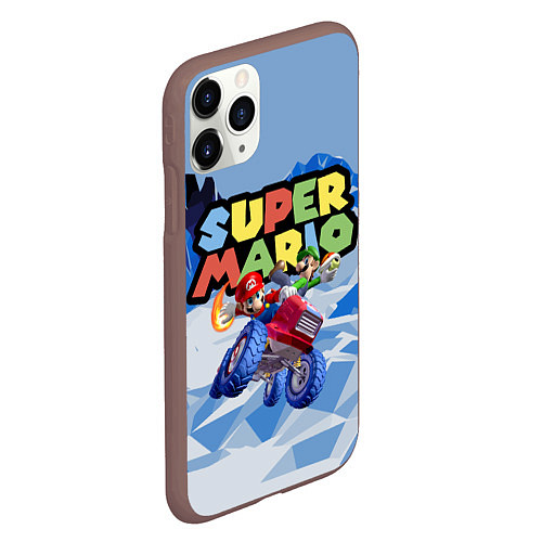 Чехол iPhone 11 Pro матовый Марио и Луиджи гонщики - Super Mario / 3D-Коричневый – фото 2