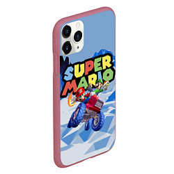 Чехол iPhone 11 Pro матовый Марио и Луиджи гонщики - Super Mario, цвет: 3D-малиновый — фото 2