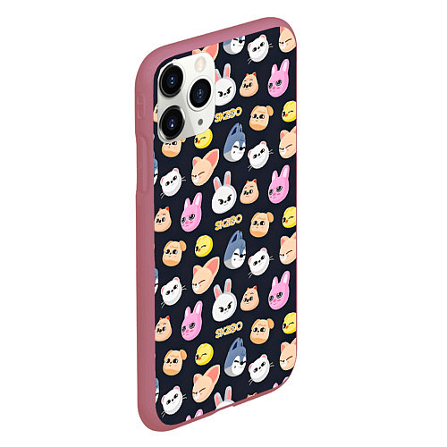 Чехол iPhone 11 Pro матовый Skzoo pattern / 3D-Малиновый – фото 2