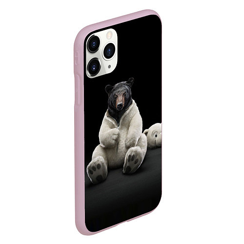 Чехол iPhone 11 Pro матовый Медведь в костюме ростовой куклы / 3D-Розовый – фото 2