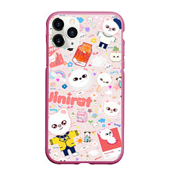 Чехол iPhone 11 Pro матовый Skzoo Jinniret pattern cartoon avatar, цвет: 3D-малиновый