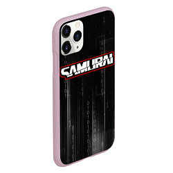 Чехол iPhone 11 Pro матовый Samurai - Киберпанк - Двоичный код, цвет: 3D-розовый — фото 2