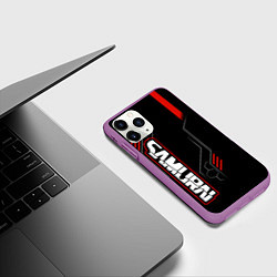 Чехол iPhone 11 Pro матовый Samurai - Красный техно - Киберпанк, цвет: 3D-фиолетовый — фото 2