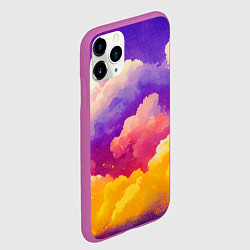 Чехол iPhone 11 Pro матовый Акварельный закат в облаках, цвет: 3D-фиолетовый — фото 2