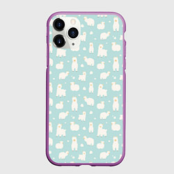 Чехол iPhone 11 Pro матовый Blue Alpacas, цвет: 3D-фиолетовый