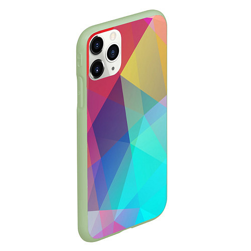 Чехол iPhone 11 Pro матовый Нежный разноцветный фон / 3D-Салатовый – фото 2