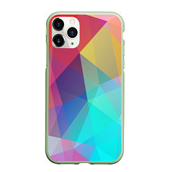 Чехол iPhone 11 Pro матовый Нежный разноцветный фон, цвет: 3D-салатовый