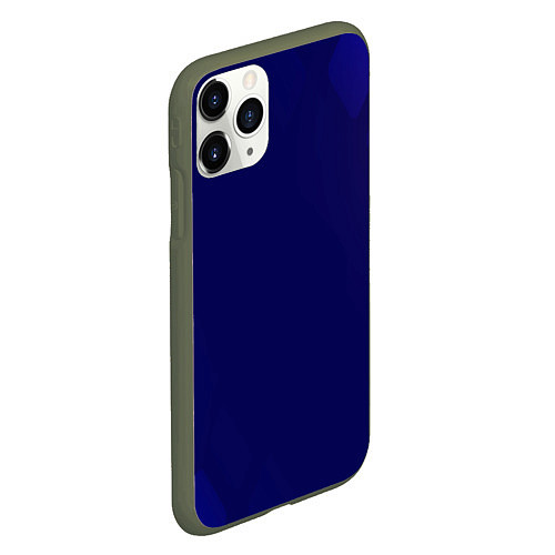 Чехол iPhone 11 Pro матовый Темно синий фон / 3D-Темно-зеленый – фото 2