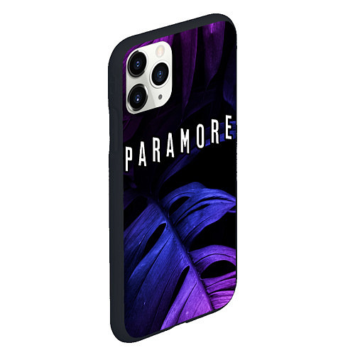 Чехол iPhone 11 Pro матовый Paramore neon monstera / 3D-Черный – фото 2