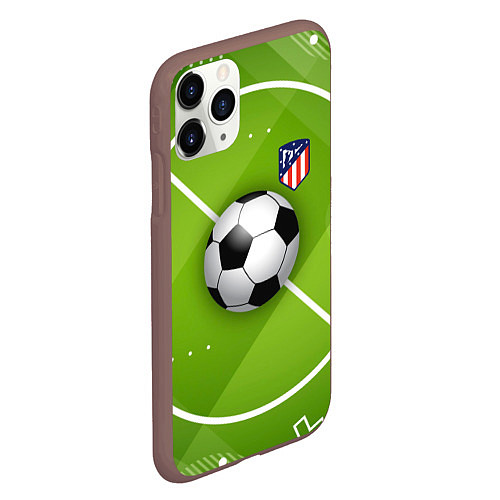 Чехол iPhone 11 Pro матовый Atletico madrid Мяч / 3D-Коричневый – фото 2