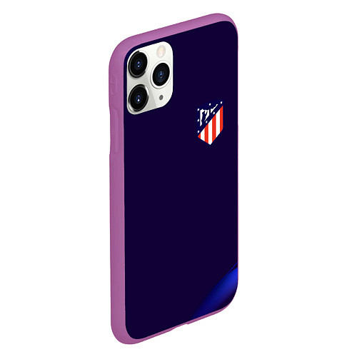 Чехол iPhone 11 Pro матовый Фк Atletico абстракция / 3D-Фиолетовый – фото 2