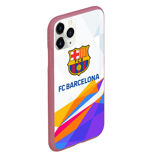 Чехол iPhone 11 Pro матовый Barcelona цветные геометрии / 3D-Малиновый – фото 2