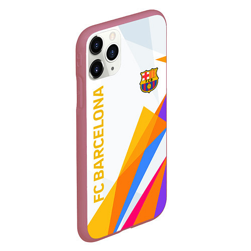 Чехол iPhone 11 Pro матовый Barcelona абстракция цветные геометрии / 3D-Малиновый – фото 2