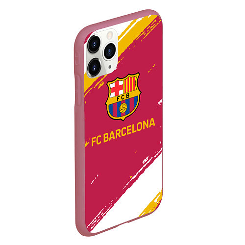 Чехол iPhone 11 Pro матовый Barcelona Краска / 3D-Малиновый – фото 2