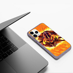 Чехол iPhone 11 Pro матовый Evangelion fire, цвет: 3D-серый — фото 2