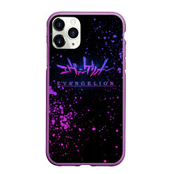 Чехол iPhone 11 Pro матовый Evangelion neon logo, цвет: 3D-фиолетовый