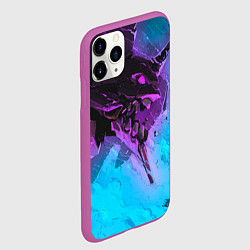 Чехол iPhone 11 Pro матовый Neon Genesis Evangelion - Eva 01, цвет: 3D-фиолетовый — фото 2