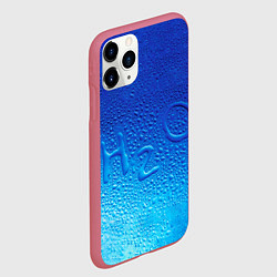 Чехол iPhone 11 Pro матовый Вода - H2O, цвет: 3D-малиновый — фото 2