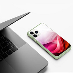 Чехол iPhone 11 Pro матовый Кремовый дизайн, цвет: 3D-салатовый — фото 2
