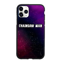 Чехол iPhone 11 Pro матовый Chainsaw Man gradient space, цвет: 3D-черный