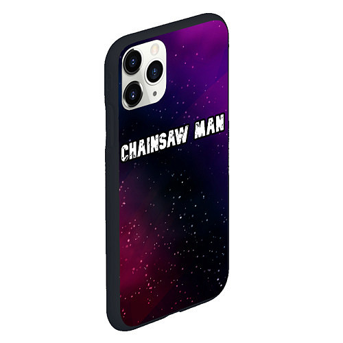 Чехол iPhone 11 Pro матовый Chainsaw Man gradient space / 3D-Черный – фото 2