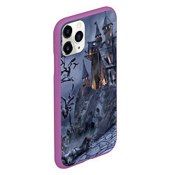 Чехол iPhone 11 Pro матовый Старый заброшенный замок - Halloween, цвет: 3D-фиолетовый — фото 2