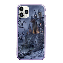 Чехол iPhone 11 Pro матовый Старый заброшенный замок - Halloween