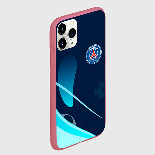Чехол iPhone 11 Pro матовый Фк псж абстракция / 3D-Малиновый – фото 2