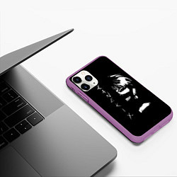 Чехол iPhone 11 Pro матовый Tokyo Ghoul Kaneki Ken - anime, цвет: 3D-фиолетовый — фото 2