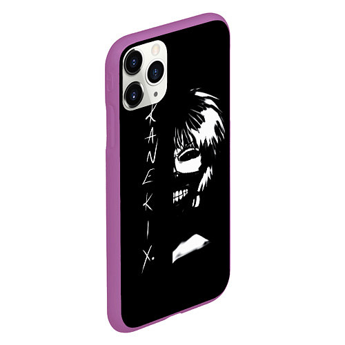 Чехол iPhone 11 Pro матовый Tokyo Ghoul Kaneki Ken - anime / 3D-Фиолетовый – фото 2